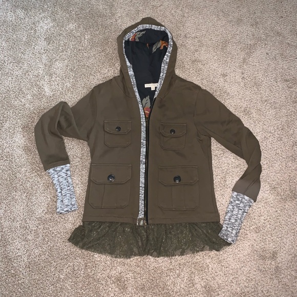 Anthropologie Laced Utility Jacket - Picture 3 of 5